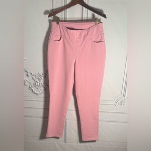 d & Co. denim + company Pink Stretchy High-Waisted Pants, Sz 10